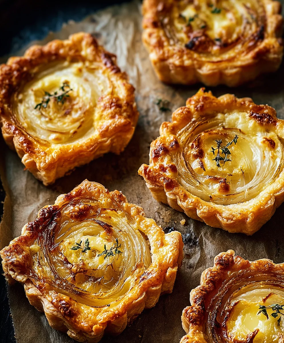 Savory Onion Gruyere Tarts - Easy Appetizer Recipe