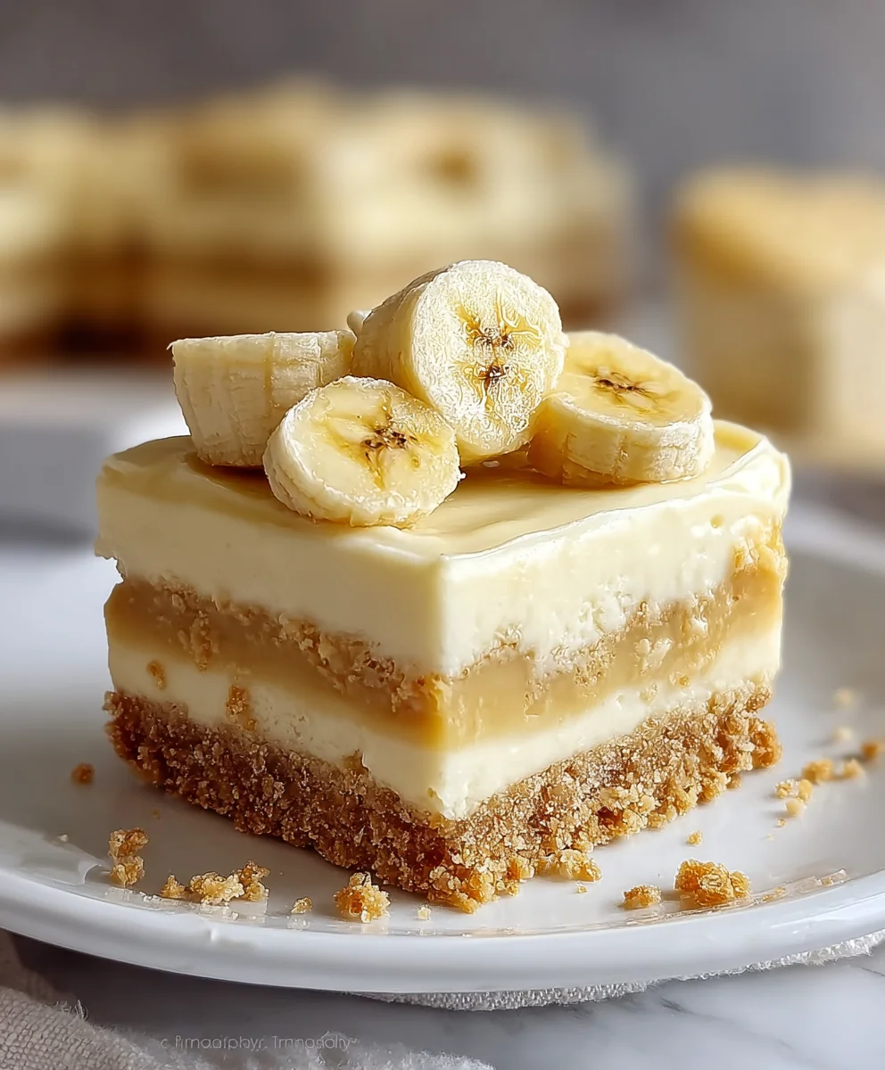 Banana Pudding Cheesecake Bars-Decadent Dessert