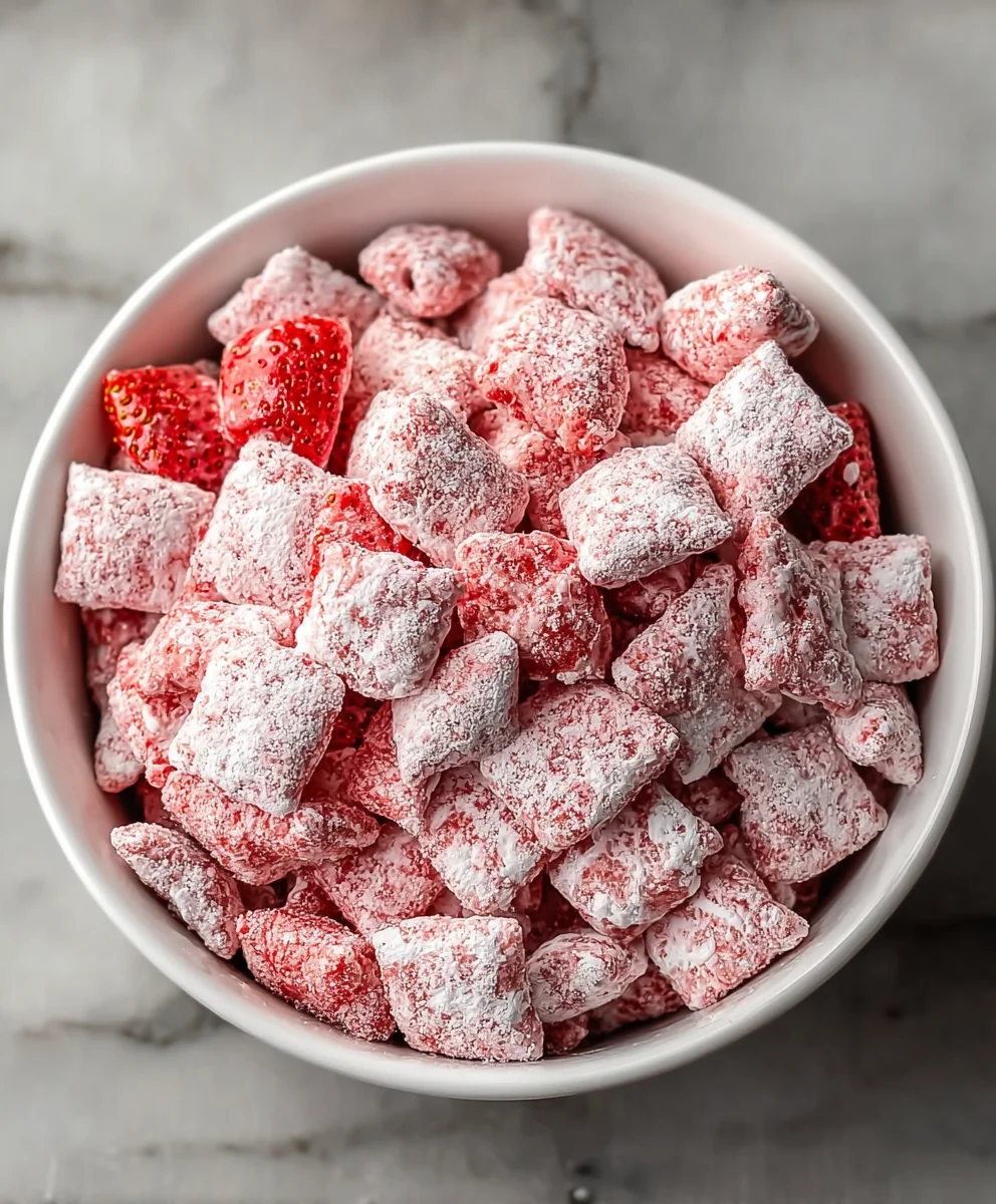 Easy Strawberry Shortcake Puppy Chow Recipe