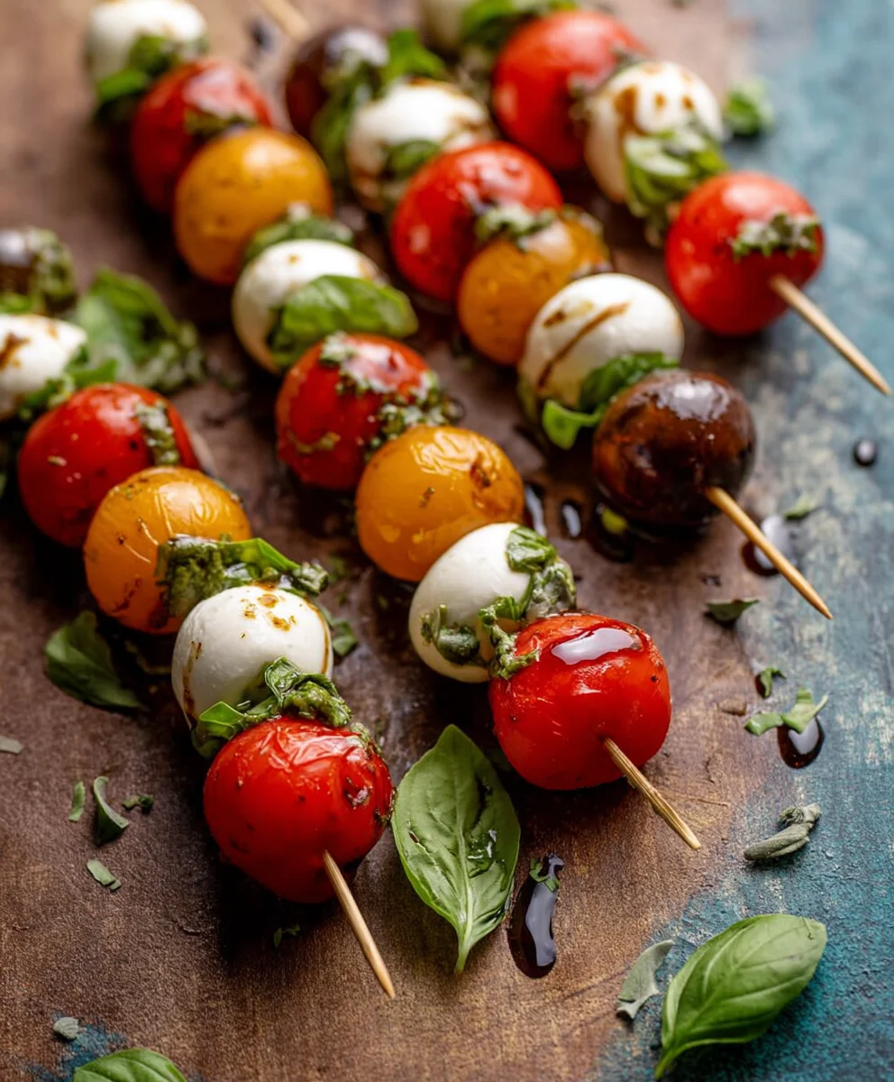 Caprese Salad Skewers - Fresh Mozzarella & Tomato Bites