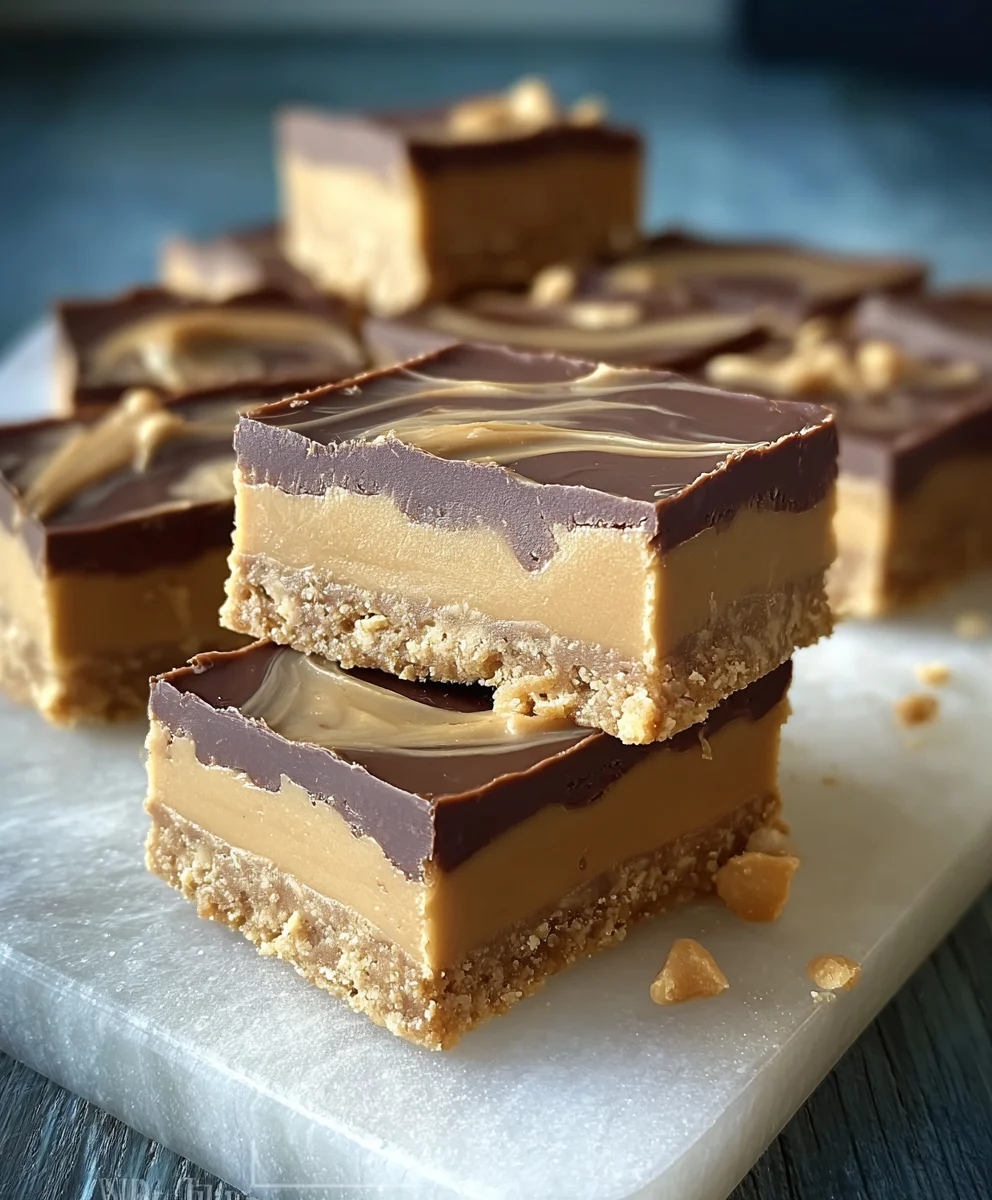Easy Peanut Butter Bars - No-Bake Treat