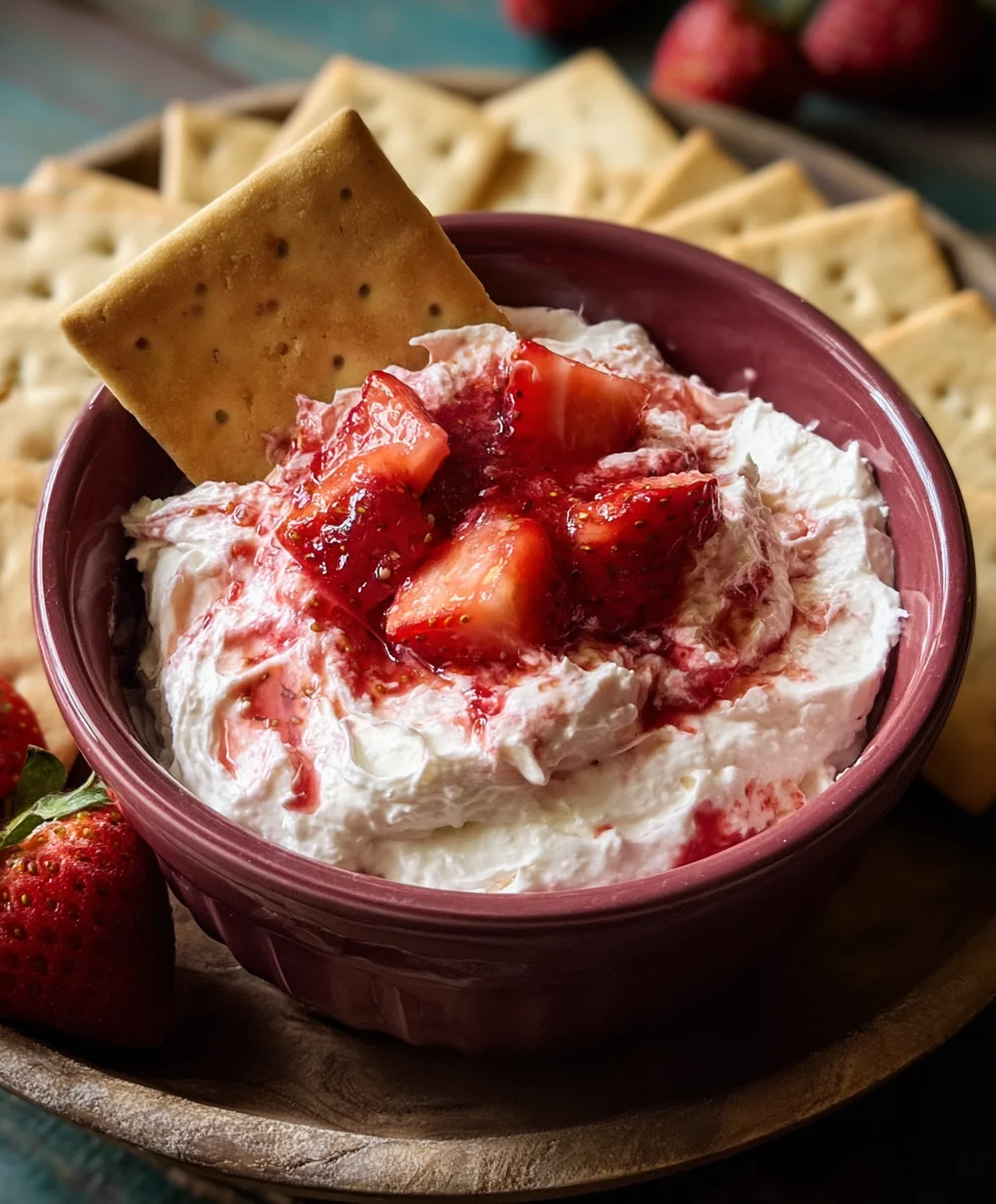 Easy Strawberry Cheesecake Dip - Delicious Dessert