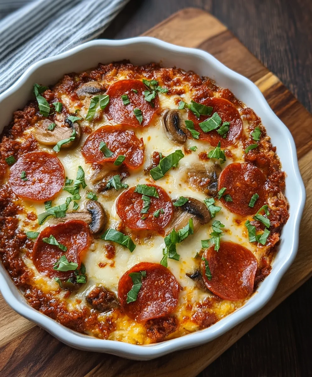 Low Carb Crustless Pizza Bowl - Quick Keto Meal