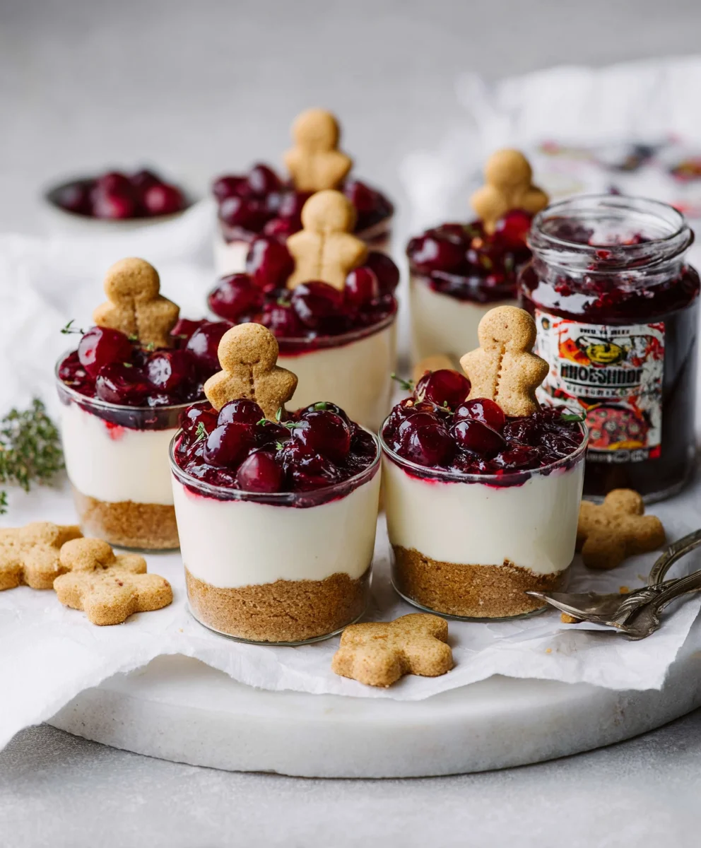 No-Bake White Chocolate Cheesecake Mulled Grape Topping