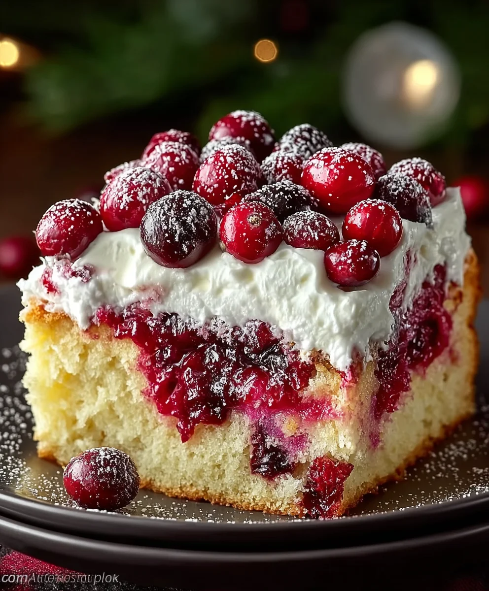 Easy Cranberry Poke Cake - Delicious Holiday Dessert