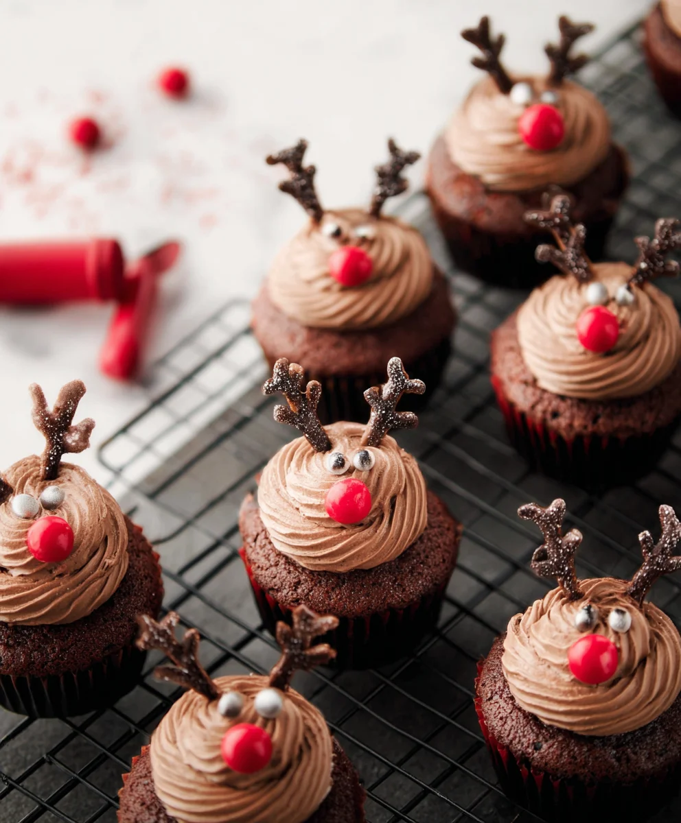 Easy Reindeer Cupcakes - Festive Holiday Treat