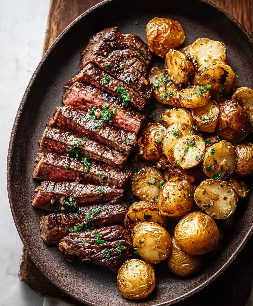 Garlic Butter Beef Steak Potatoes-Easy Dinner