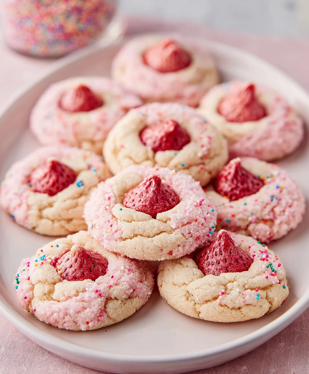 Strawberry Kiss Cookies-Sweet & Easy Treats