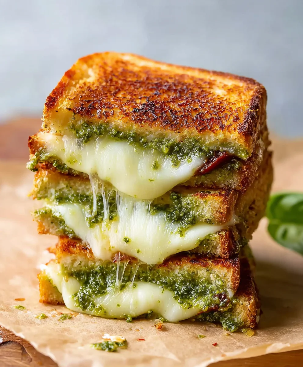 Sourdough Pesto Grilled Cheese-Ultimate Flavor Sandwich