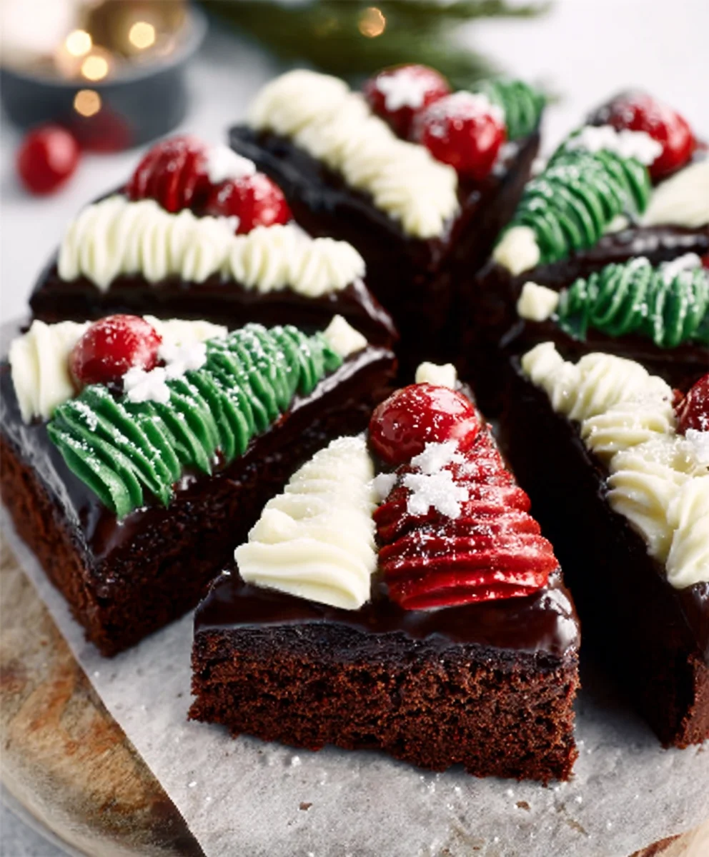 Frosted Christmas Brownies-Festive Holiday Treat