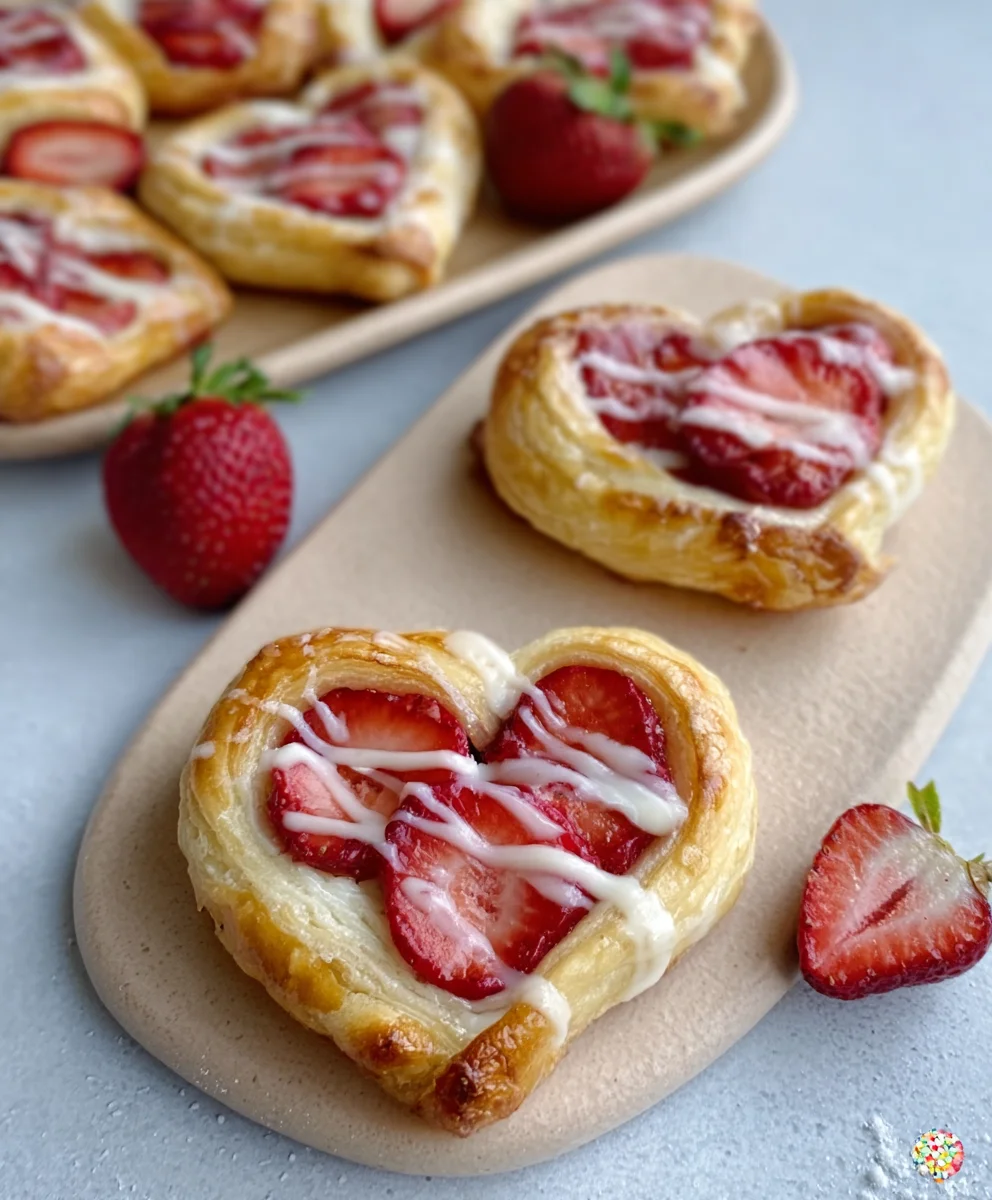 Strawberry Cream Cheese Heart Danishes Delight