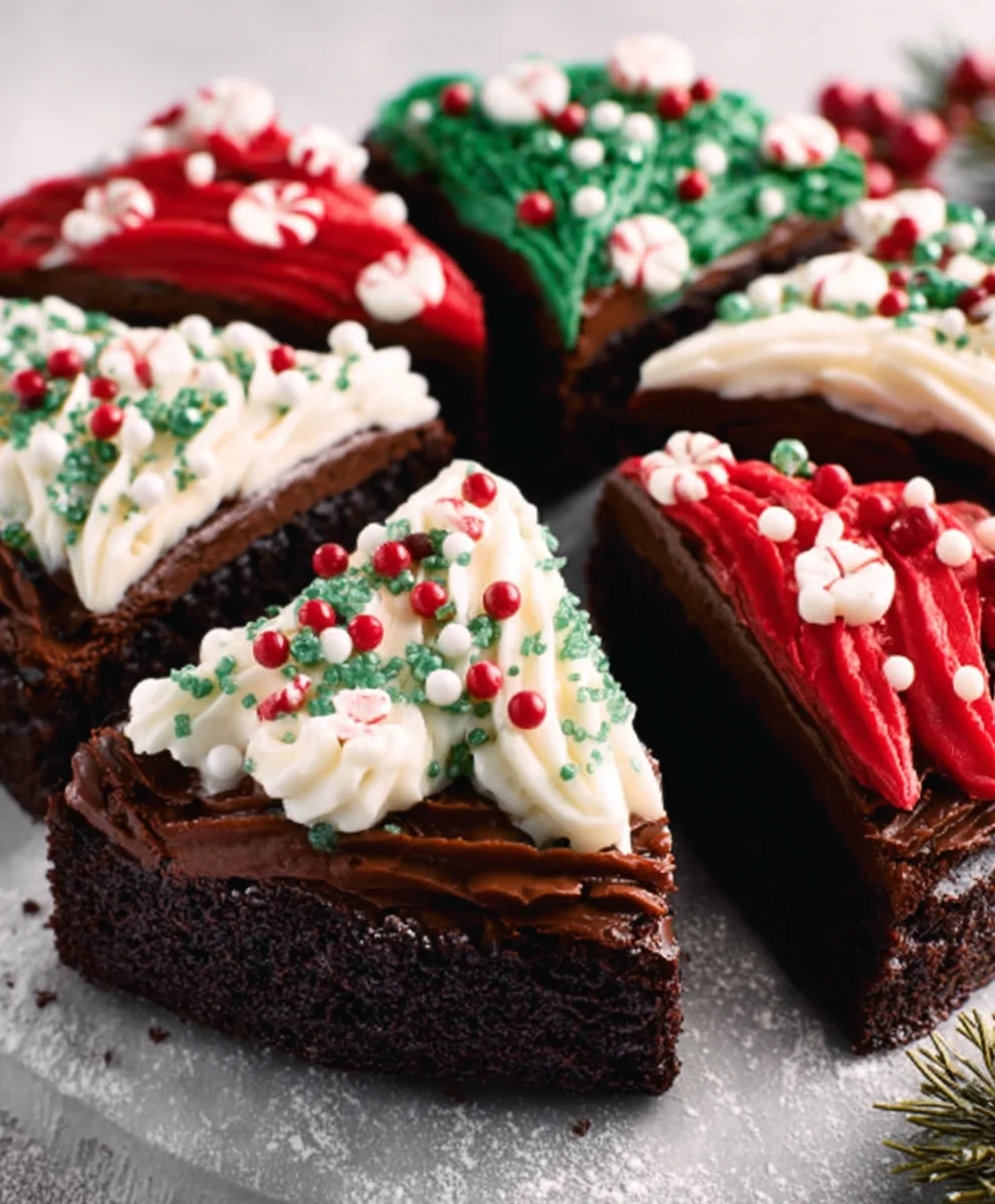 Frosted Christmas Brownies-Festive Holiday Treat