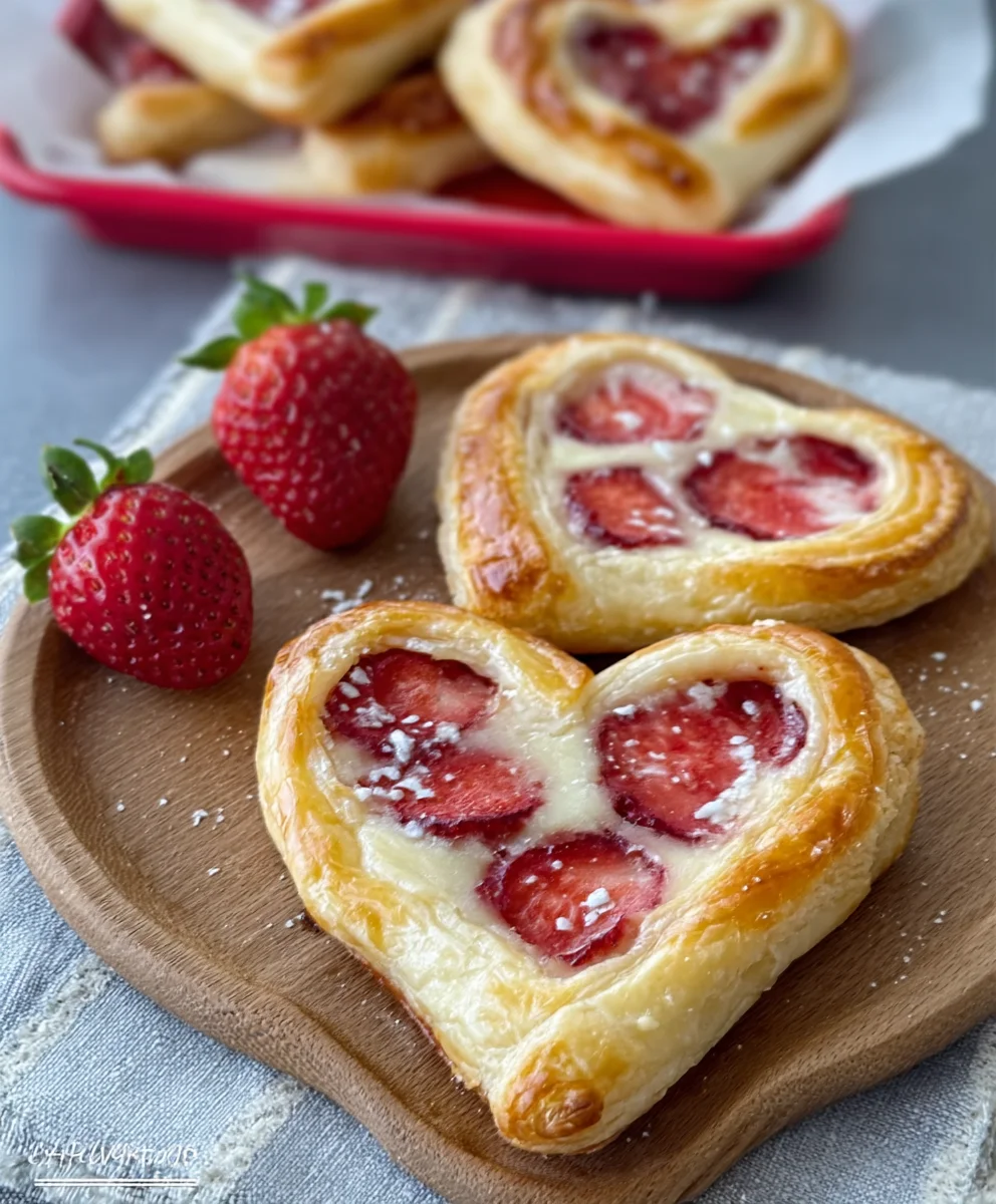 Strawberry Cream Cheese Heart Danishes Delight