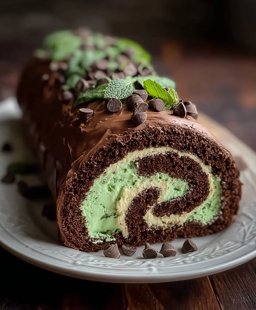 Mint Chocolate Roll Cake-Decadent & Easy Recipe