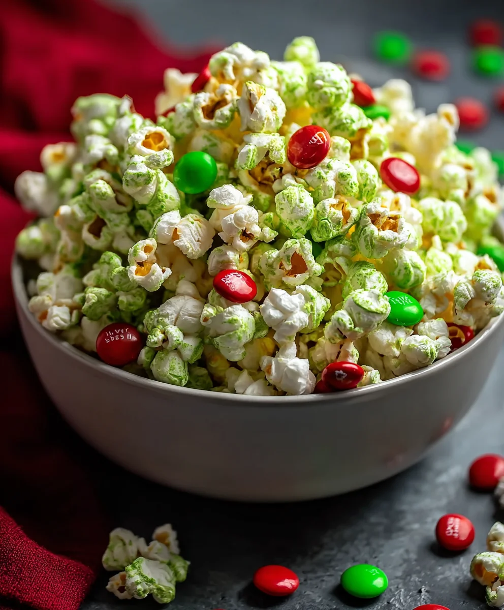 Grinch Popcorn- Easy Holiday Treat Recipe