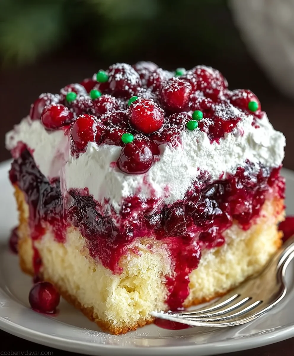 Easy Cranberry Poke Cake - Delicious Holiday Dessert