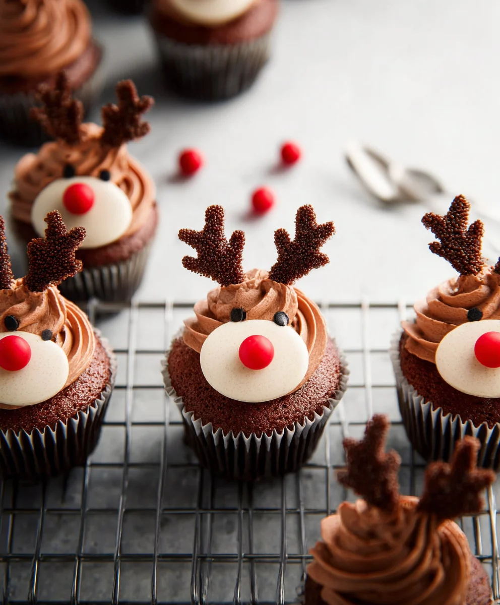 Easy Reindeer Cupcakes - Festive Holiday Treat
