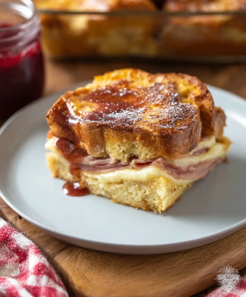 Monte Cristo Breakfast Casserole- Easy & Delicious