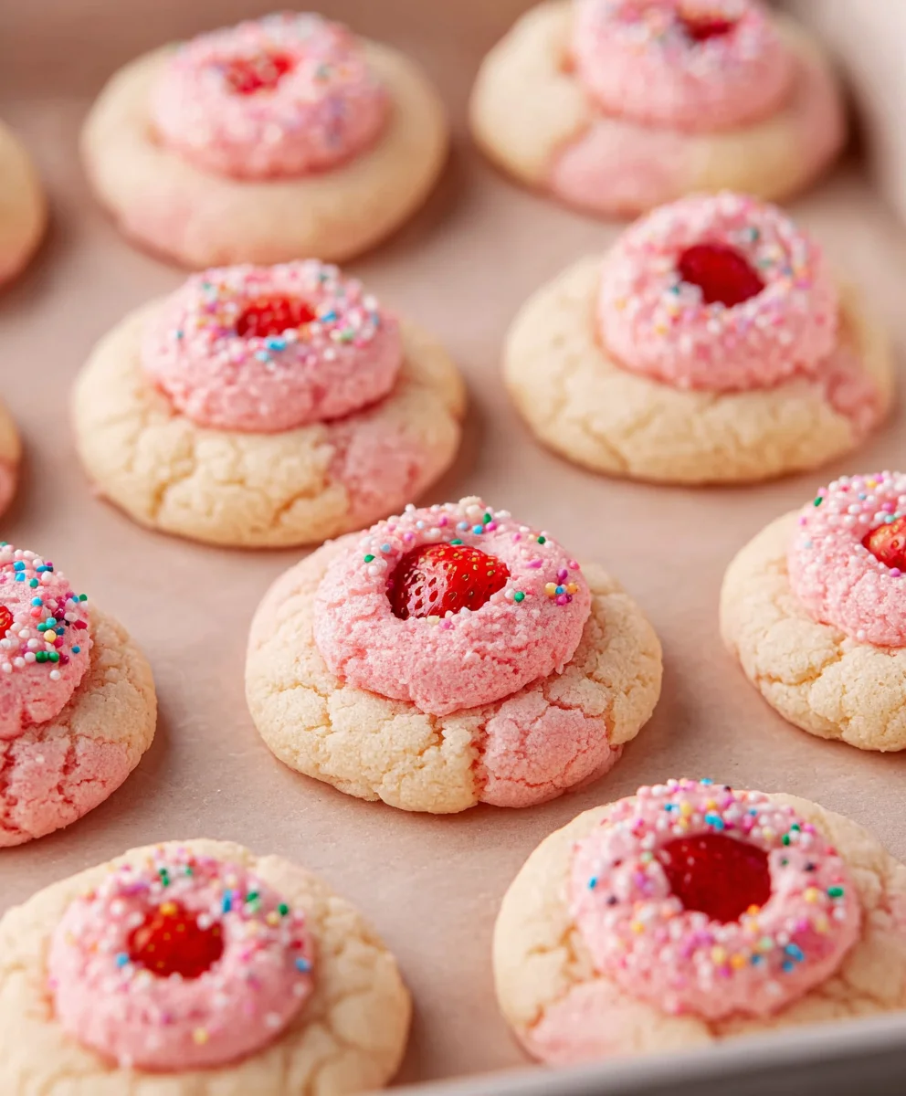 Strawberry Kiss Cookies-Sweet & Easy Treats