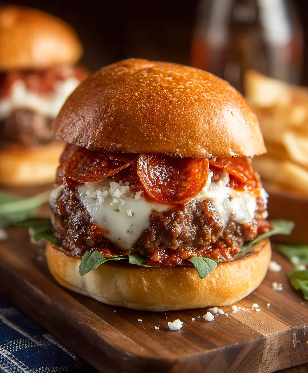 Beef Pepperoni Pizza Burger-Ultimate Flavor Fusion