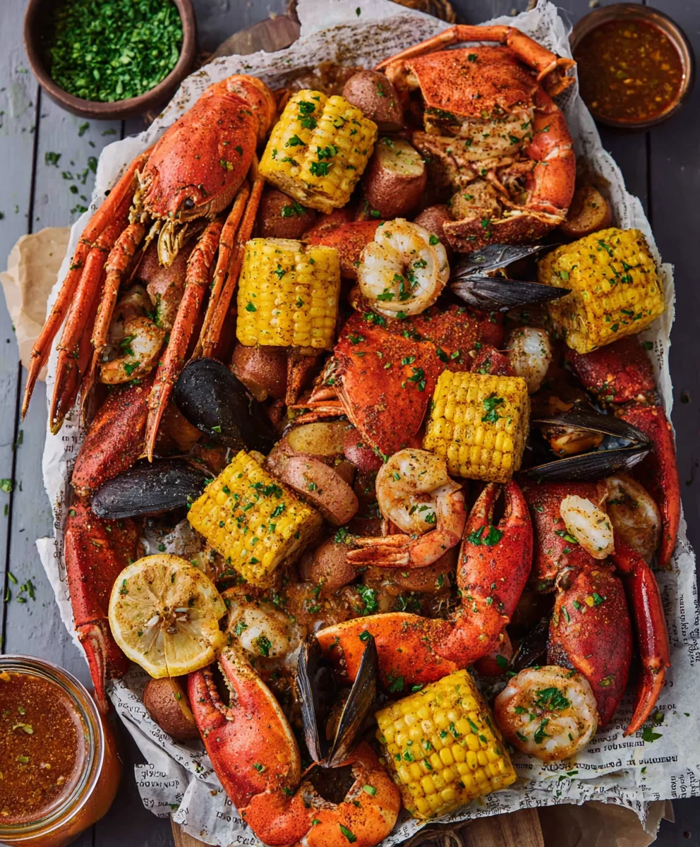 Spicy Garlic Butter Cajun Seafood Boil Recipe-Easy Homemade