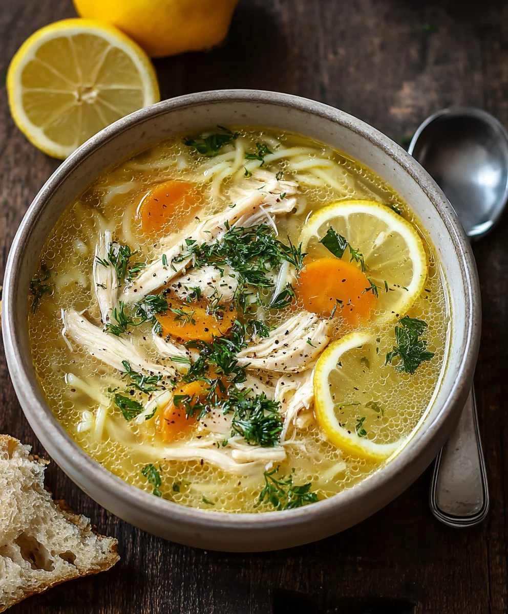 Authentic Greek Lemon Chicken Soup Recipe