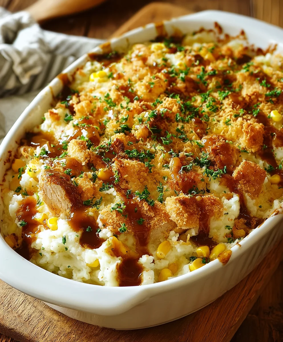 Chicken Mashed Potato Casserole-Comfort Food Favorite
