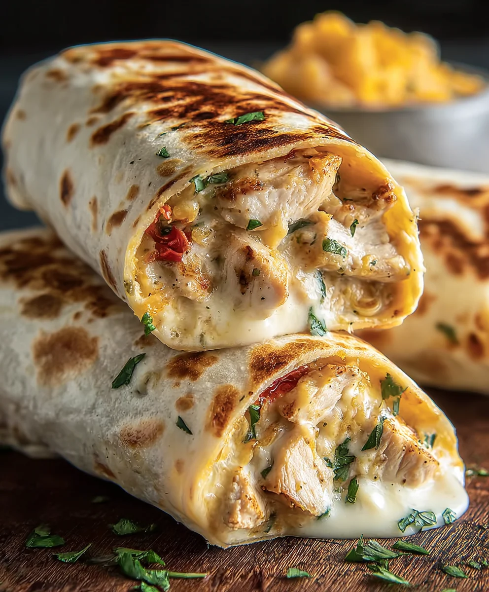 Cheesy Garlic Chicken Wraps - Easy Weeknight Dinner