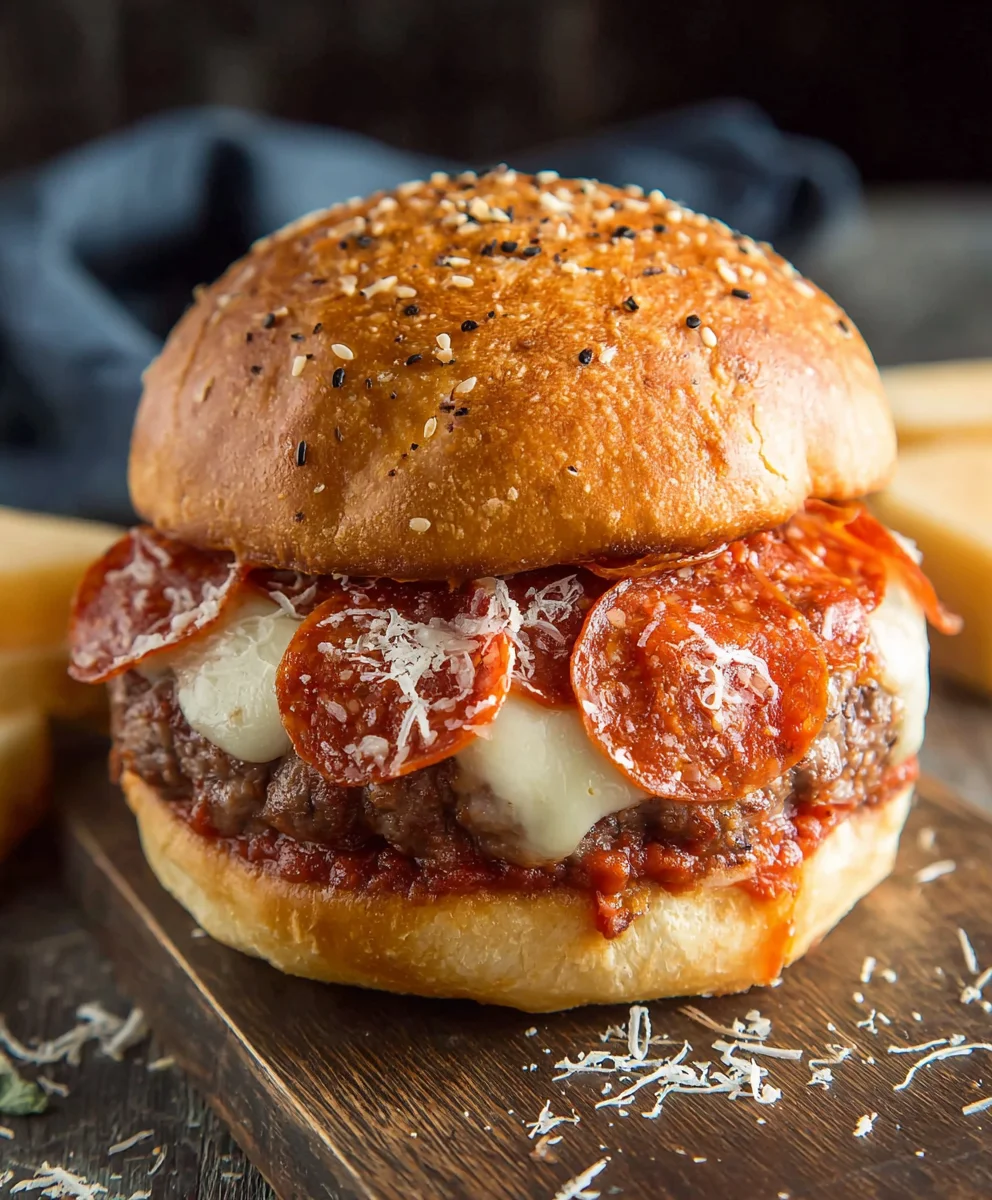 Beef Pepperoni Pizza Burger-Ultimate Flavor Fusion