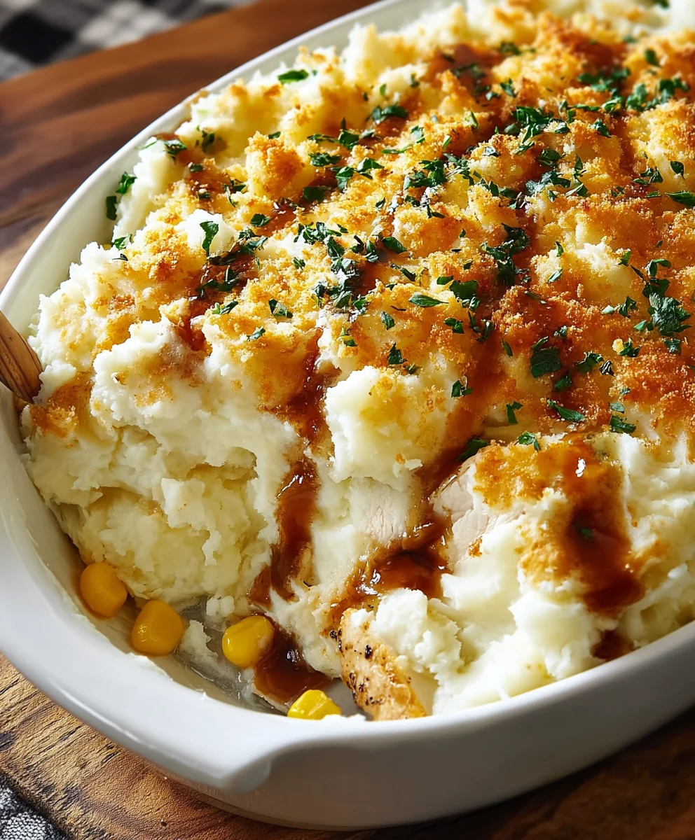 Chicken Mashed Potato Casserole-Comfort Food Favorite