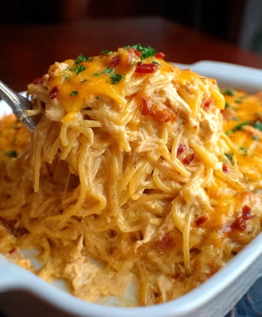 Spicy Cheesy Chicken Spaghetti Casserole Recipe