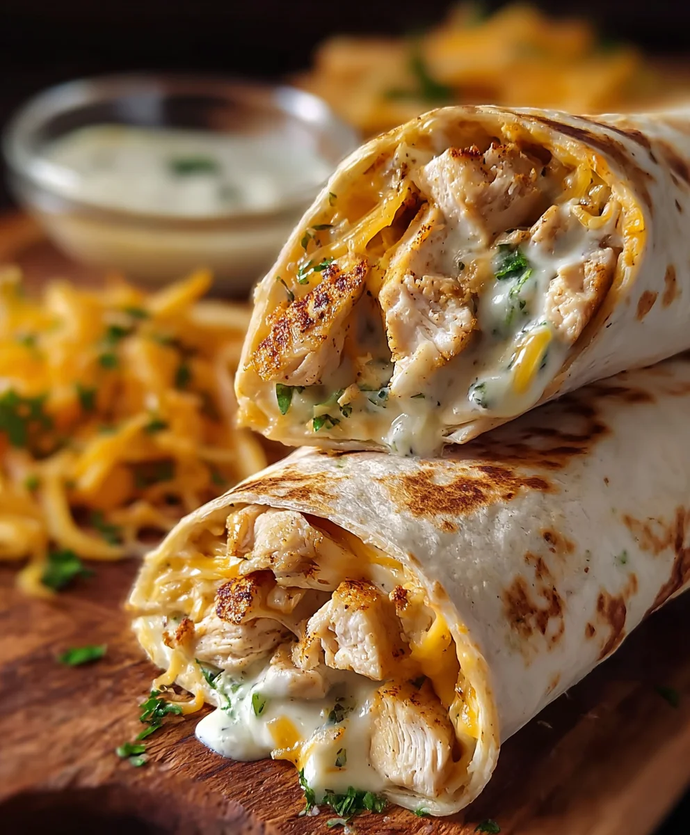 Cheesy Garlic Chicken Wraps - Easy Weeknight Dinner