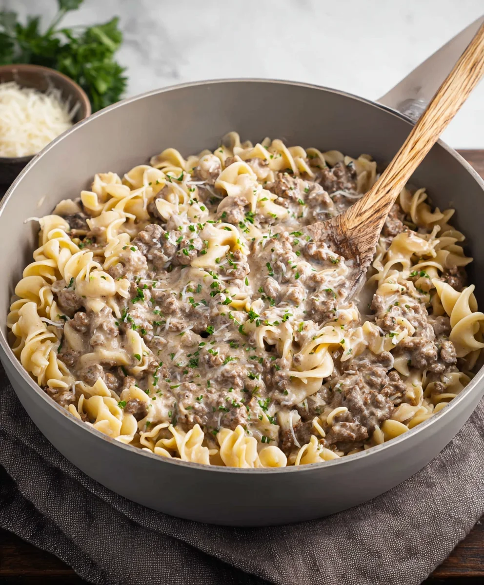 Quick Ground Beef Stroganoff Comfort Meal