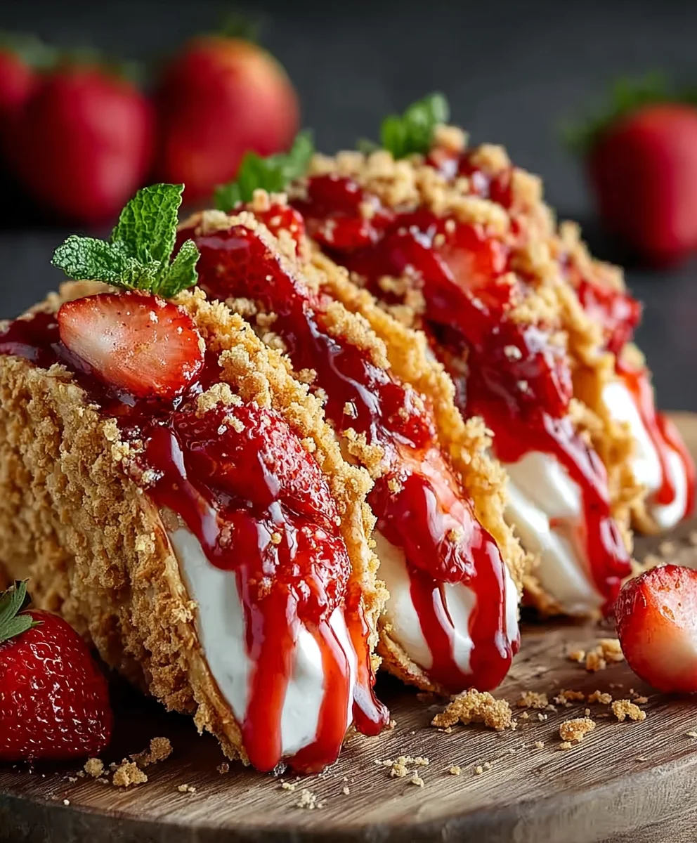 Strawberry Crunch Cheesecake Tacos-Sweet Treat