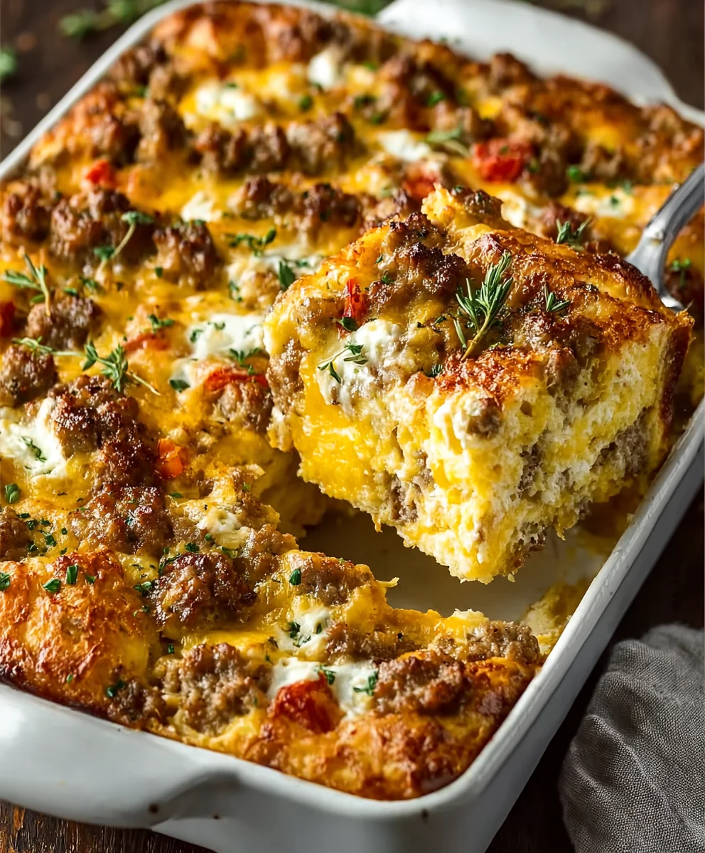 Savory Beef Sausage Cheese Casserole Recipe Easy