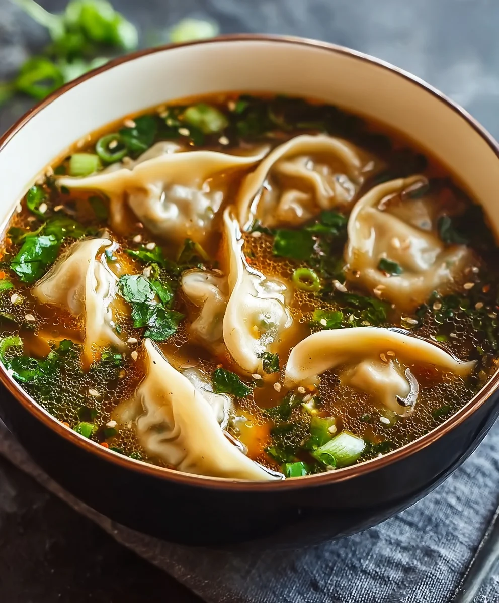 Potsticker Beef Soup - Comforting Flavorful Bowl