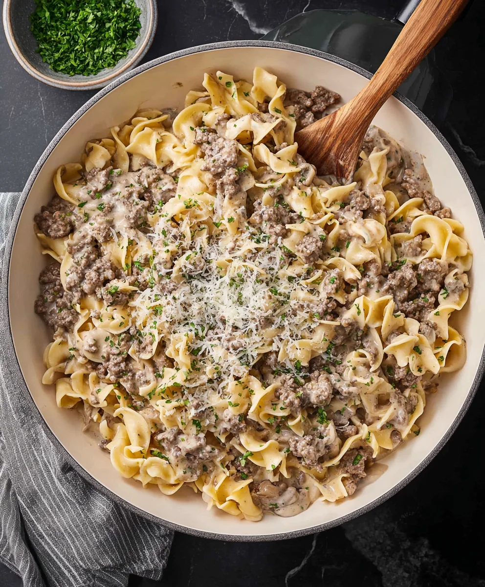 Quick Ground Beef Stroganoff Comfort Meal