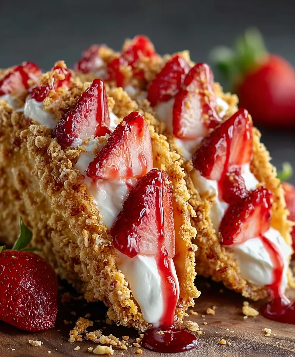 Strawberry Crunch Cheesecake Tacos-Sweet Treat