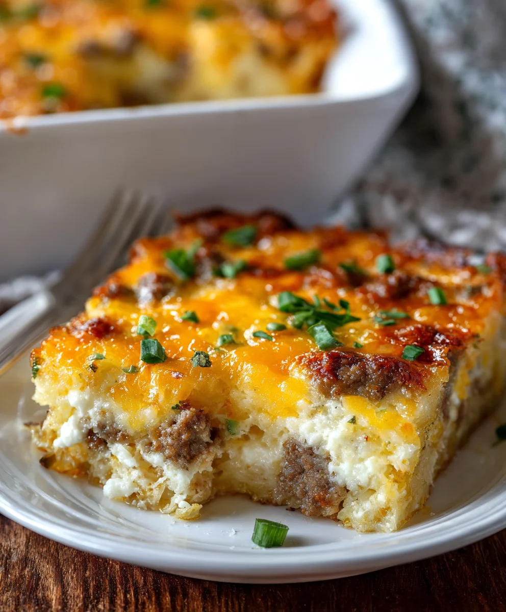 Beef Egg Cream Cheese Hash Brown Casserole