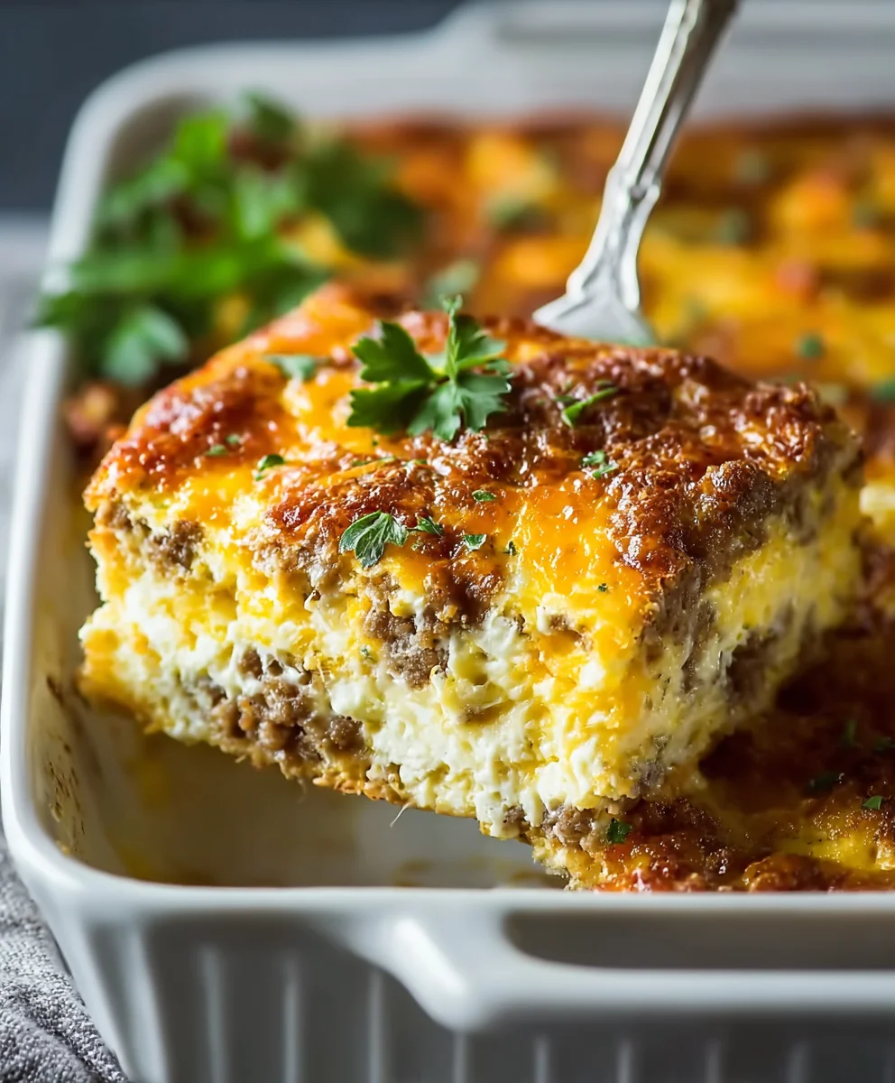 Savory Beef Sausage Cheese Casserole Recipe Easy