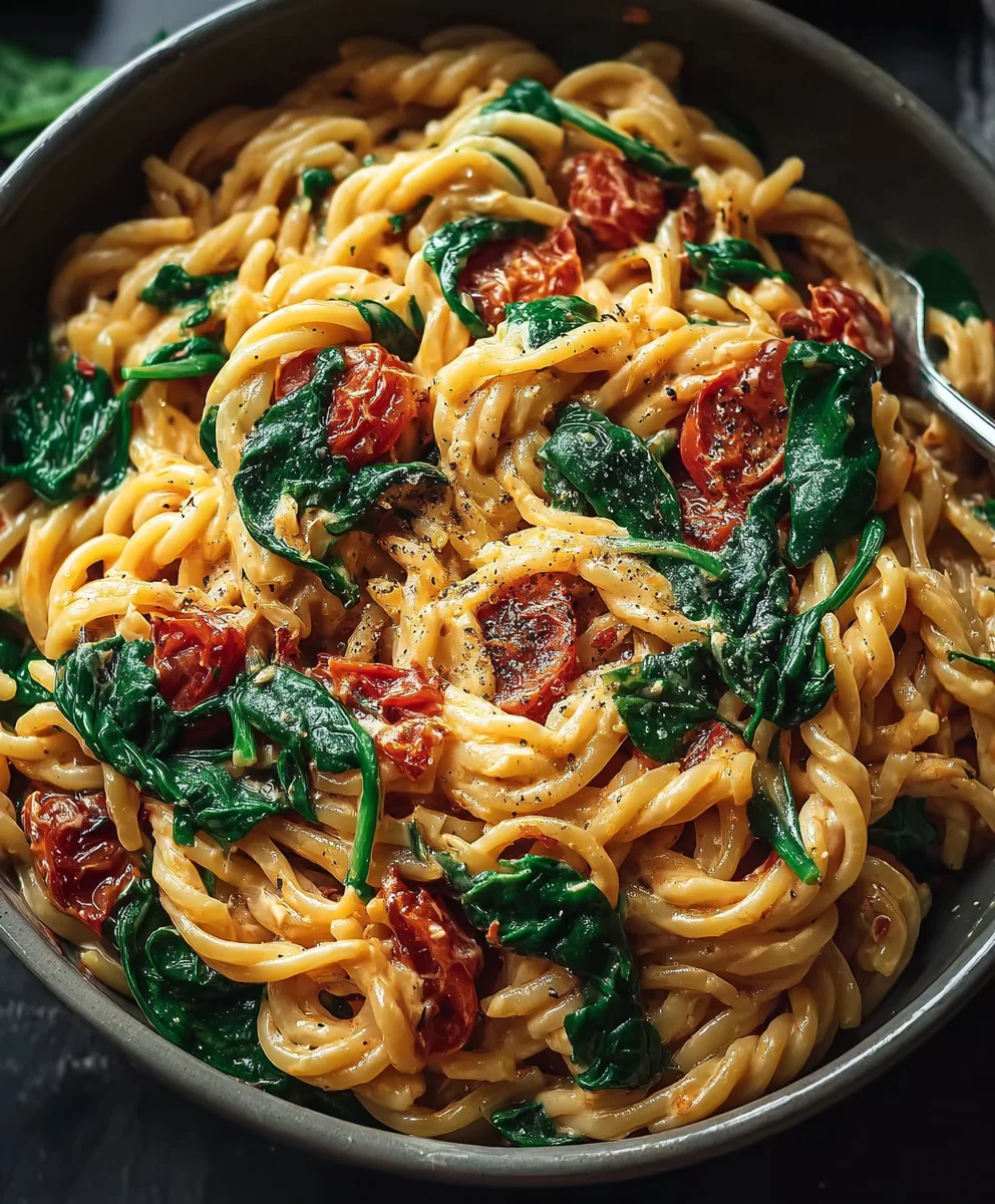 Easy Spinach Tomato Pasta - Quick Weeknight Meal
