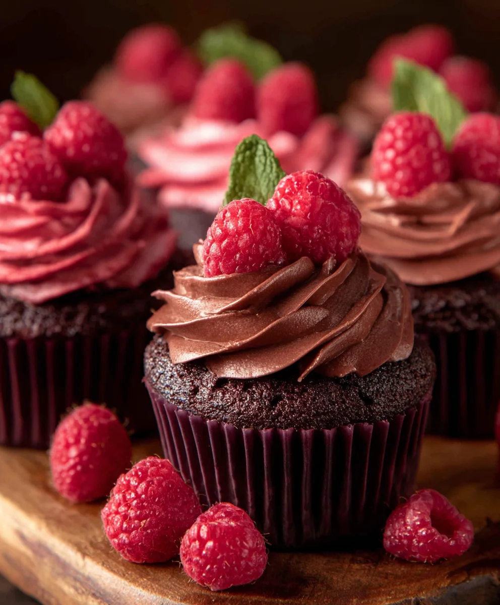 Decadent Chocolate Raspberry Cupcakes-Easy Recipe