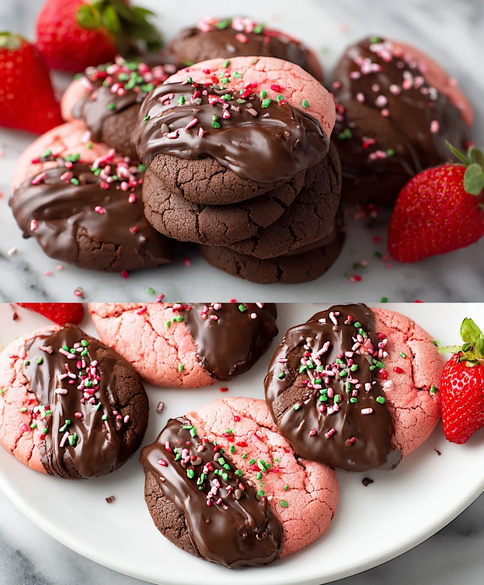 Chocolate Covered Strawberry Cookies-Fruity Delight