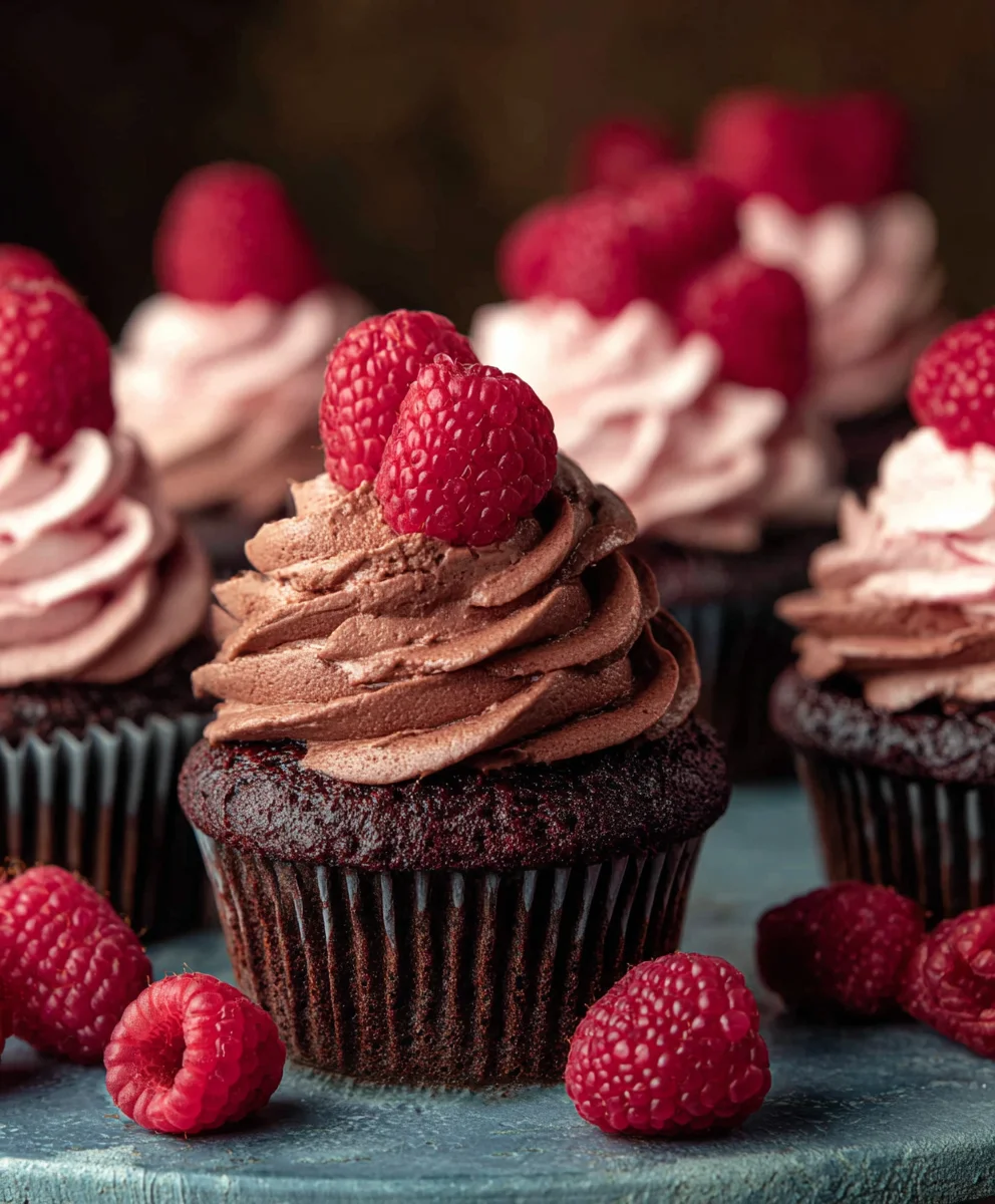 Decadent Chocolate Raspberry Cupcakes-Easy Recipe