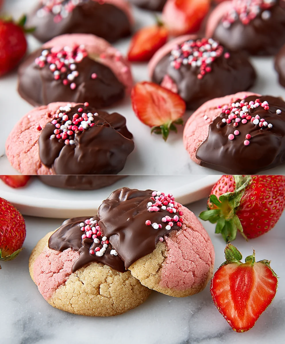 Chocolate Covered Strawberry Cookies-Fruity Delight