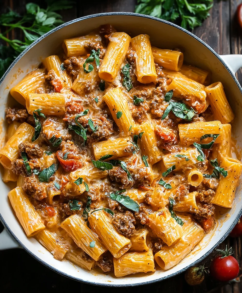 Creamy Beef Sausage Rigatoni - Easy Weeknight Dinner