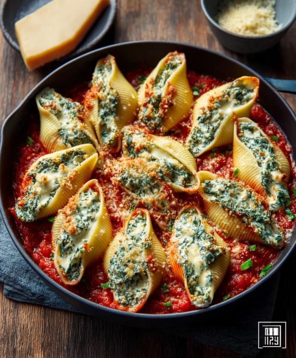 Spinach Ricotta Stuffed Shells Recipe- Easy Comfort Food
