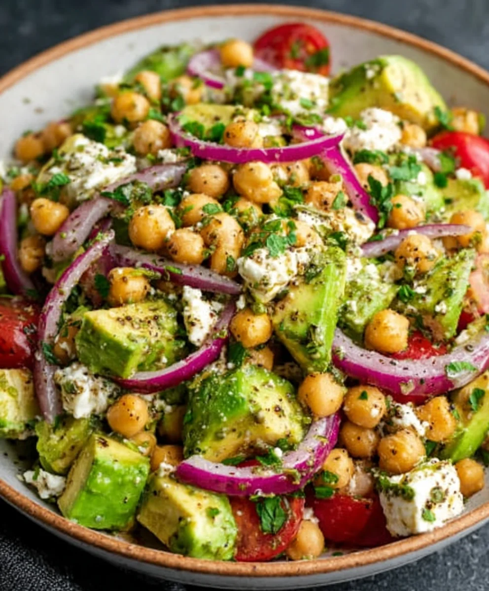 Chickpea Feta Avocado Salad- Fresh & Delicious Recipe