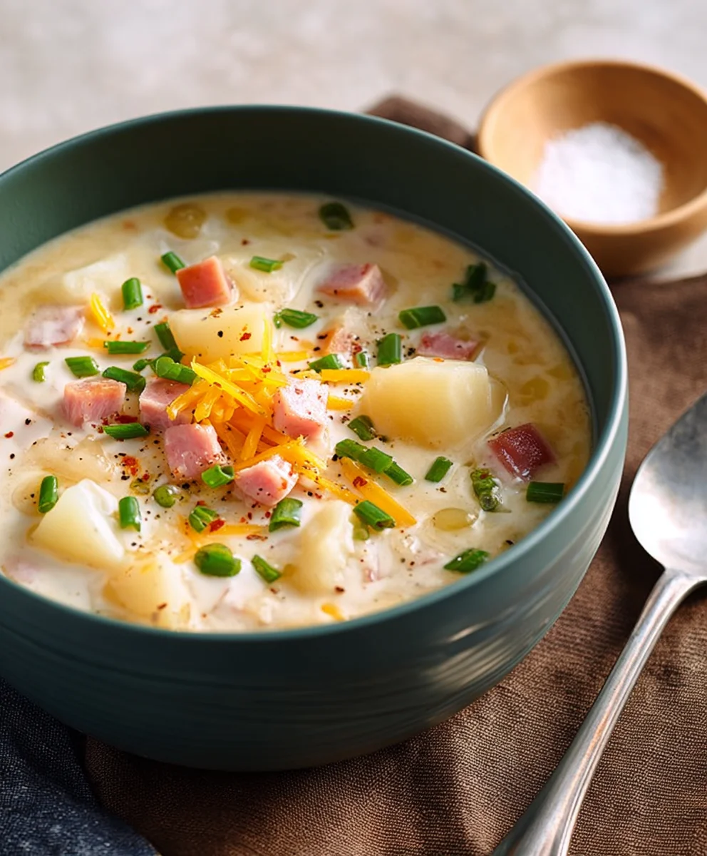 Slow Cooker Beef Beef Ham Potato Soup - Easy Comfort Food