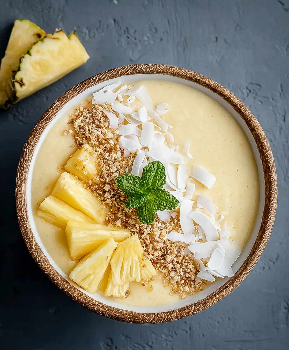 Piña Colada Smoothie Bowl- Tropical Non-Non-Non-Alcoholic Alternativeic Treat